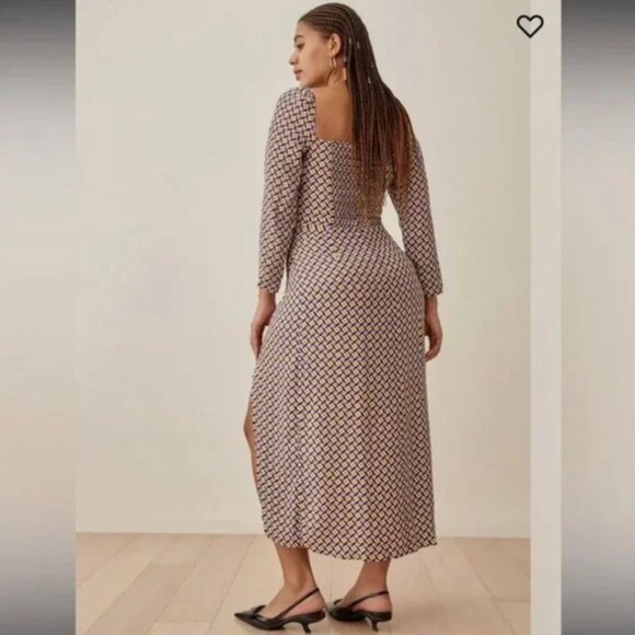 Reformation Hilda Midi Dress – Plaza Print, Size 8 - Picture 3 of 10